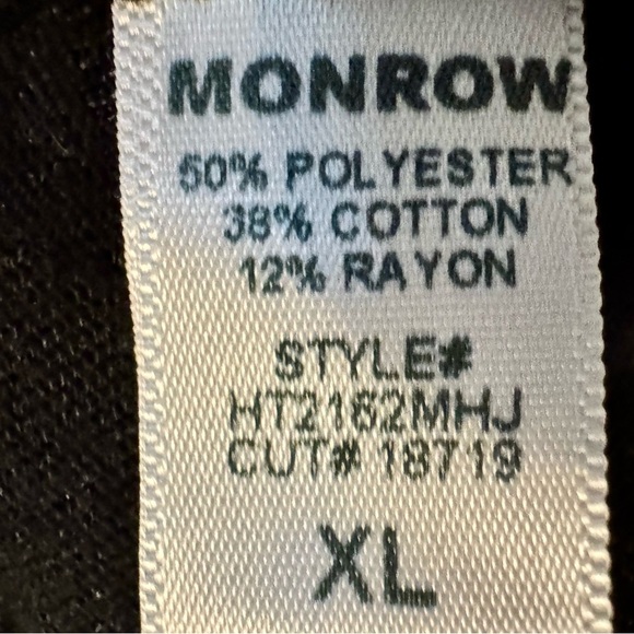 Monrow Sz XL Long Sleeve Crew Tee Slubbed Jersey in Heathered Black - Picture 2 of 5